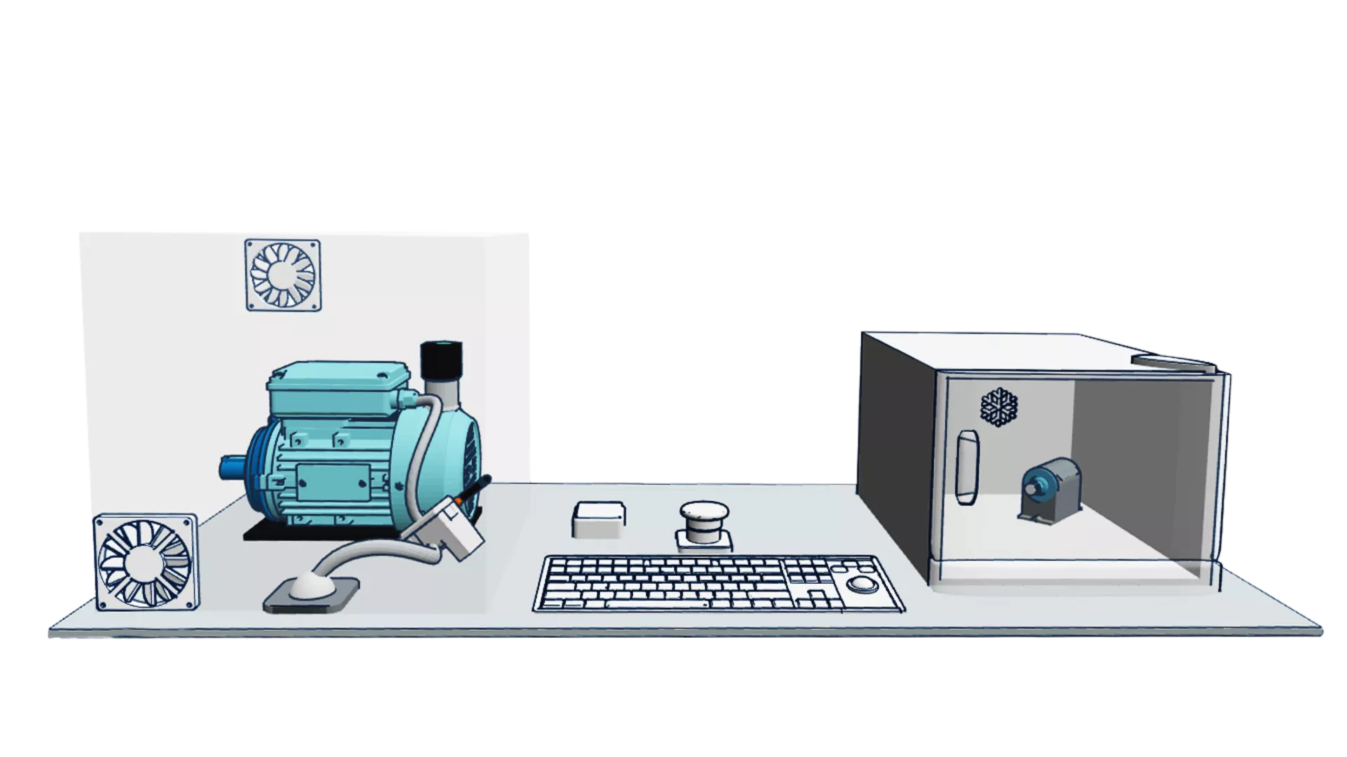 3D-Illustration der IoT-Demonstrationsbank